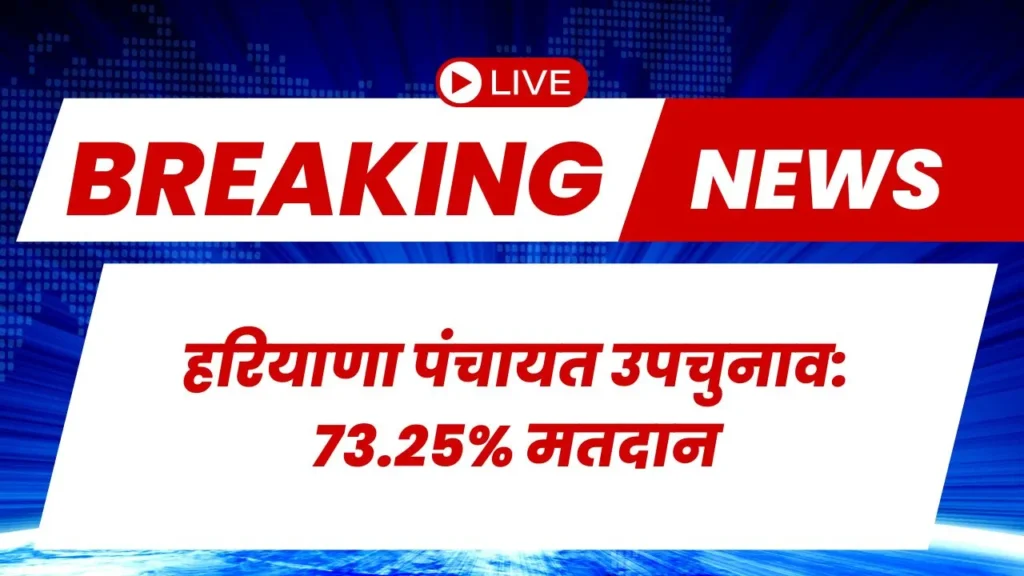 हरियाणा पंचायत उपचुनाव: 73.25% मतदान, आयोग के पास अब कोई लंबित चुनाव नहीं